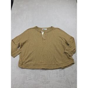 Free People Beach Shirt Womens Small Green Over Sized